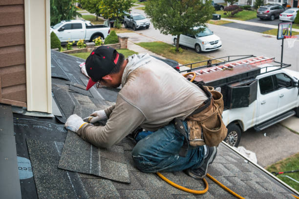 Professional Flat Roof Repair technician working in Pease, MN